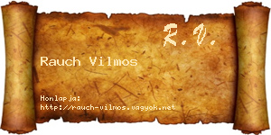 Rauch Vilmos névjegykártya